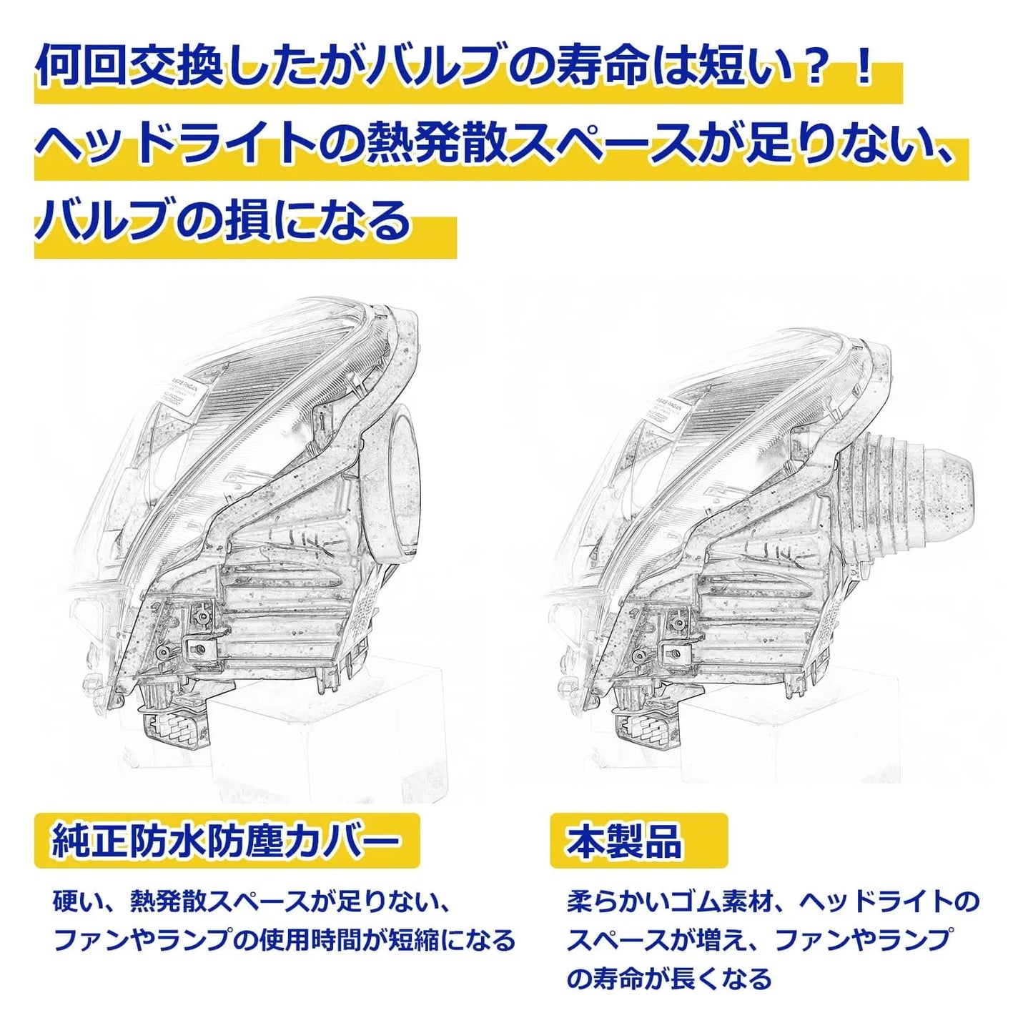 SUPAREE 汽车照明系统 ダストカバー タイプ 車用 ヘッドライト ゴム ラバー