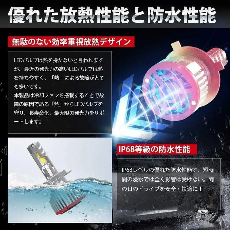 SUPAREE 汽车照明系统 h4ヘッドライト HI/LO切替 6500K ハイパワー LEDバルブ