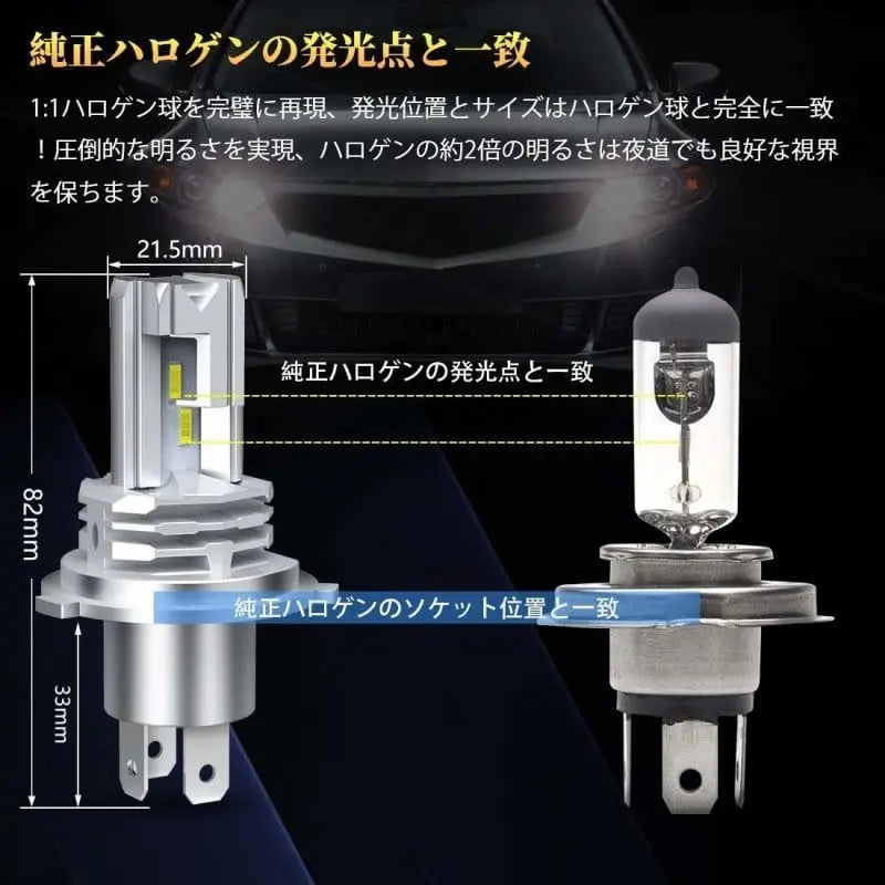 SUPAREE 汽车照明系统 バイク LED 化 ヘッド ライトH4 Hi/Lo 6000K(ホワイト) 1500lm 保証1年