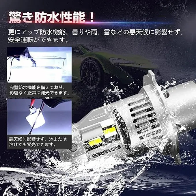 SUPAREE 汽车照明系统 H4 LED ヘッドライト 6000K 爆光 車検対応 バイク専用 バルブ