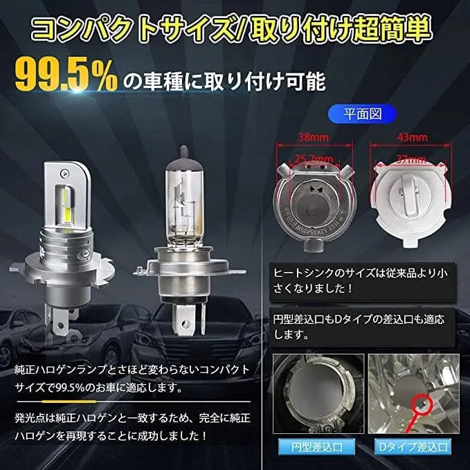 SUPAREE 汽车照明系统 H4 LEDヘッドライトおすすめ! バイク 車検対応 6500K LEDバルブ