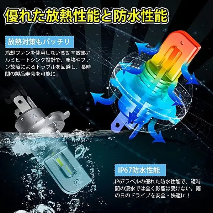 SUPAREE 汽车照明系统 H4 LEDヘッドライトおすすめ! バイク 車検対応 6500K LEDバルブ