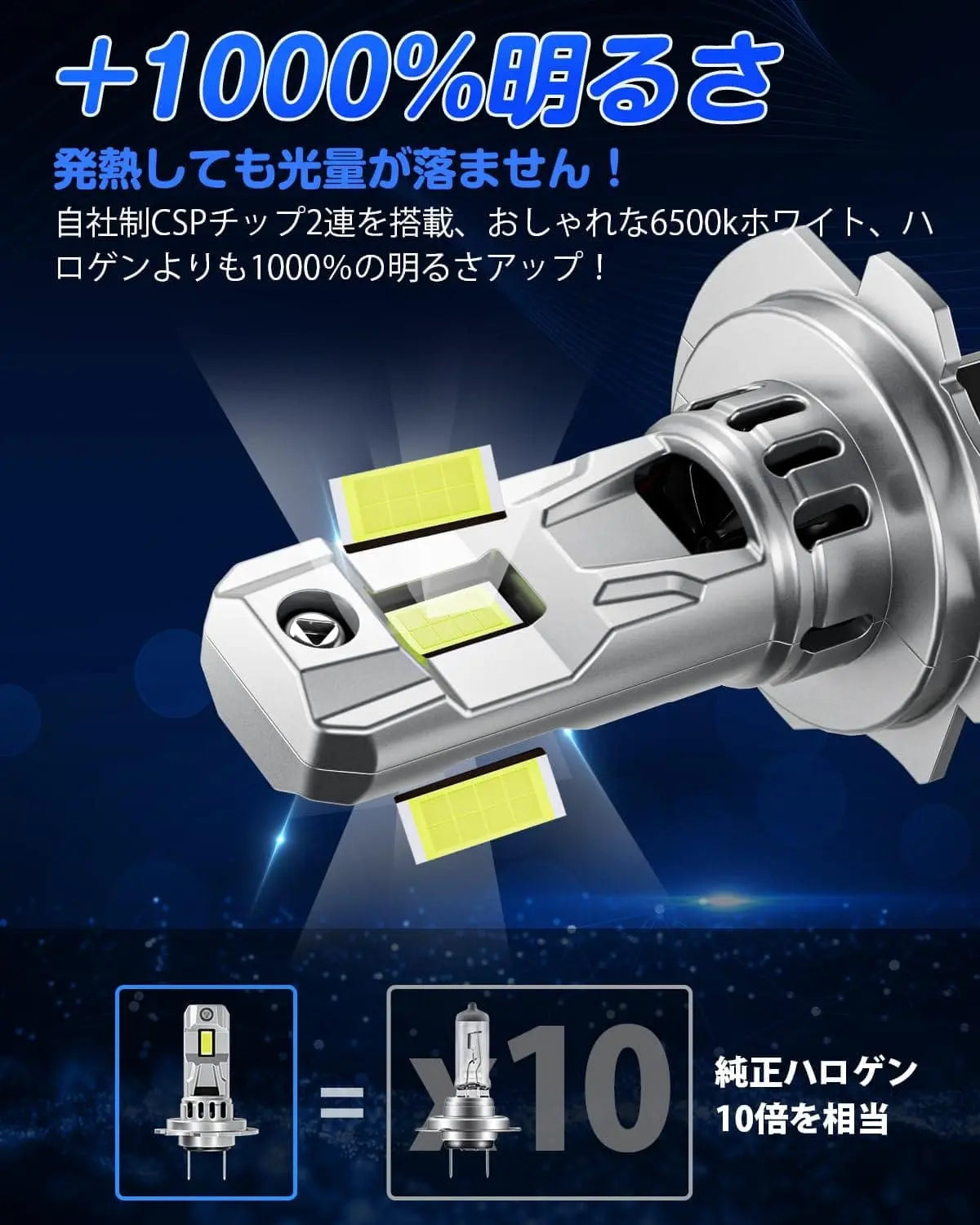 SUPAREE 汽车照明系统 h7 led ヘッドライト バイク 爆光 車検対応 キャンセラー内蔵 30W*2