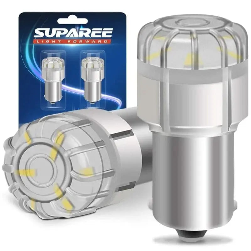 SUPAREE 汽车照明系统 ホワイト S25ダブル球 LED  ブレーキランプ 爆光 BAY15D バルブライト