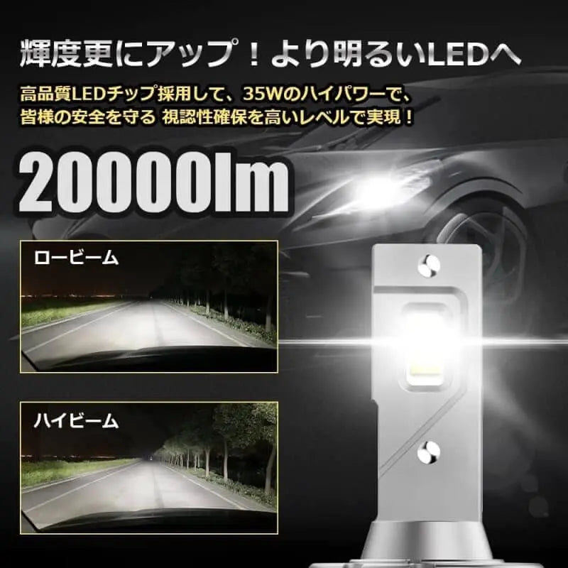 D2R/D2S LED ヘッドライト 車検対応 6500K 35W 純正交換用 バルブSUPAREE