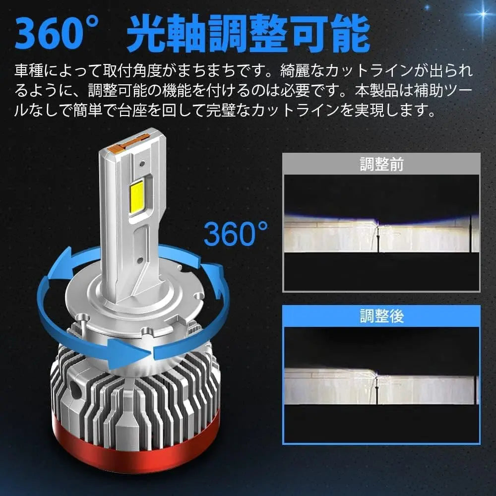 D4R LED ヘッドライト 爆光 バルブ 12V/24V 新型両面発光