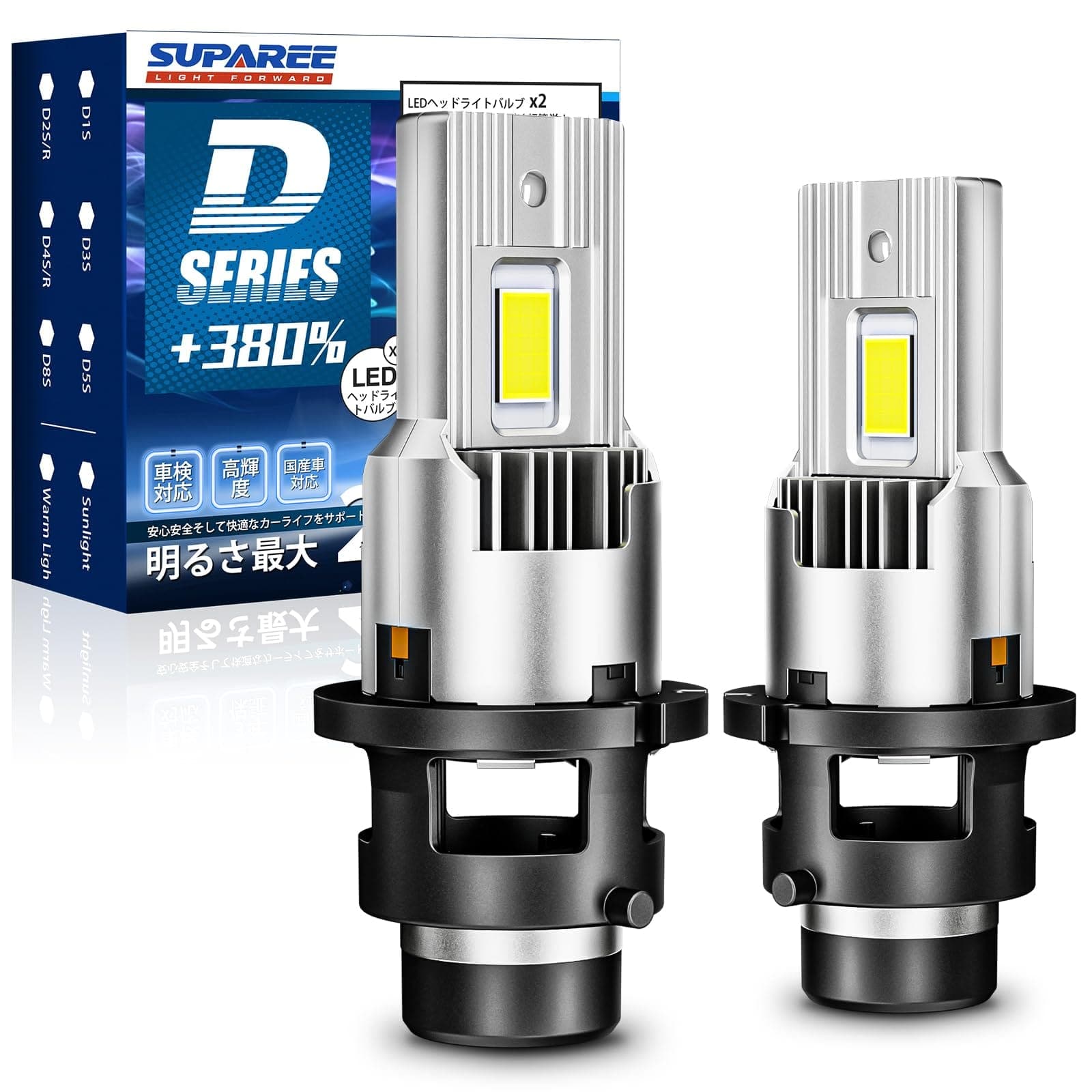 D4S LED ヘッドライト 車検対応 ポン付け 爆光 6500Kキャンセラー内蔵 3年保証付き