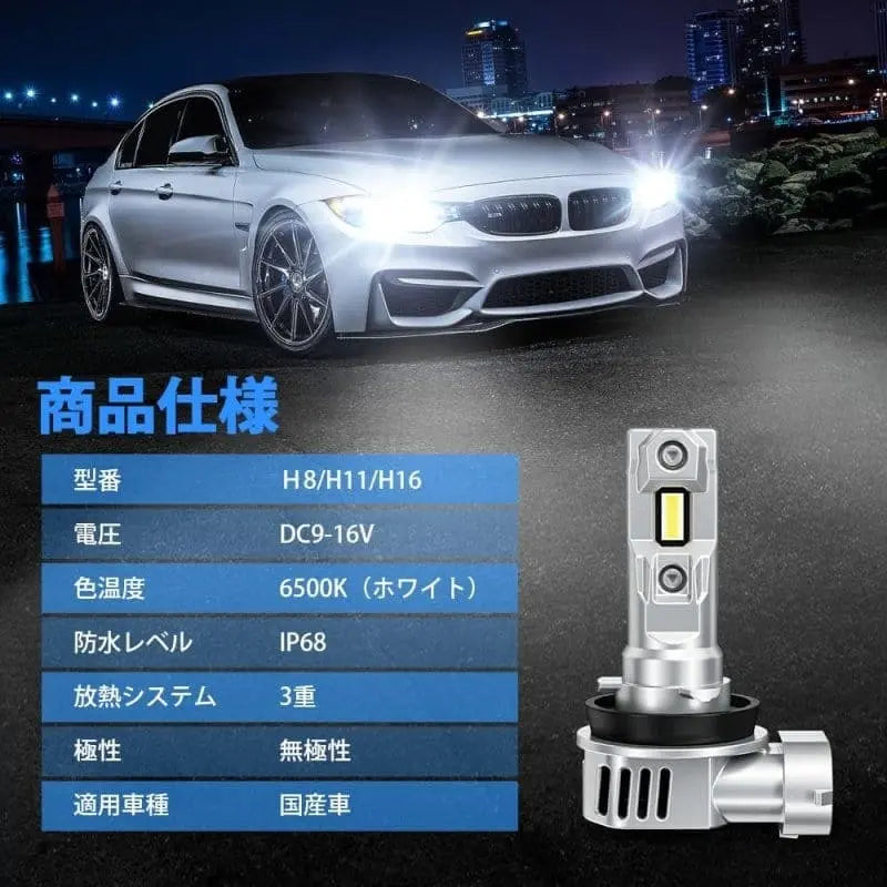 h11 led フォグランプ 爆光 6500K ハロゲンサイズ 最新技術搭載