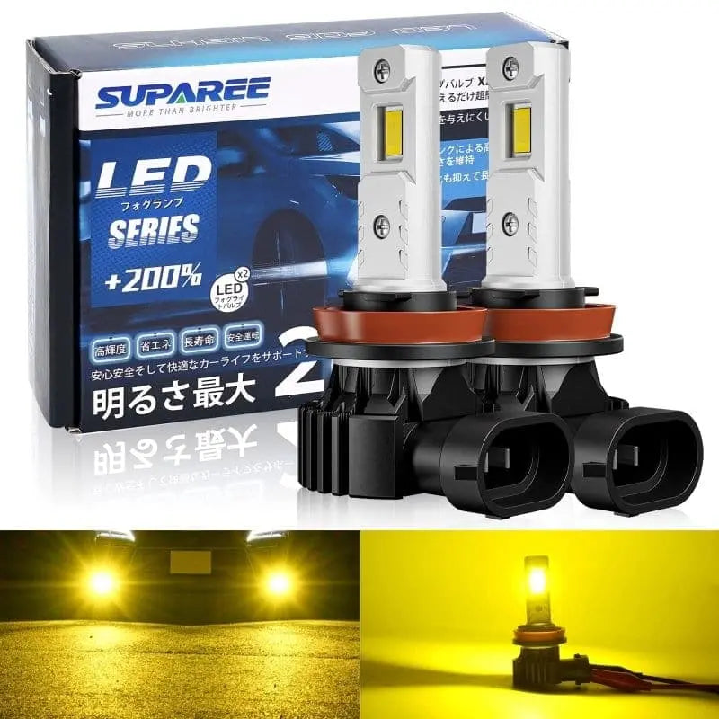 SUPAREE 汽车照明系统 LED フォグランプ　H8 H11 H16  led  爆光  イェロー 3000K 車検対応 一年保証 取付簡単