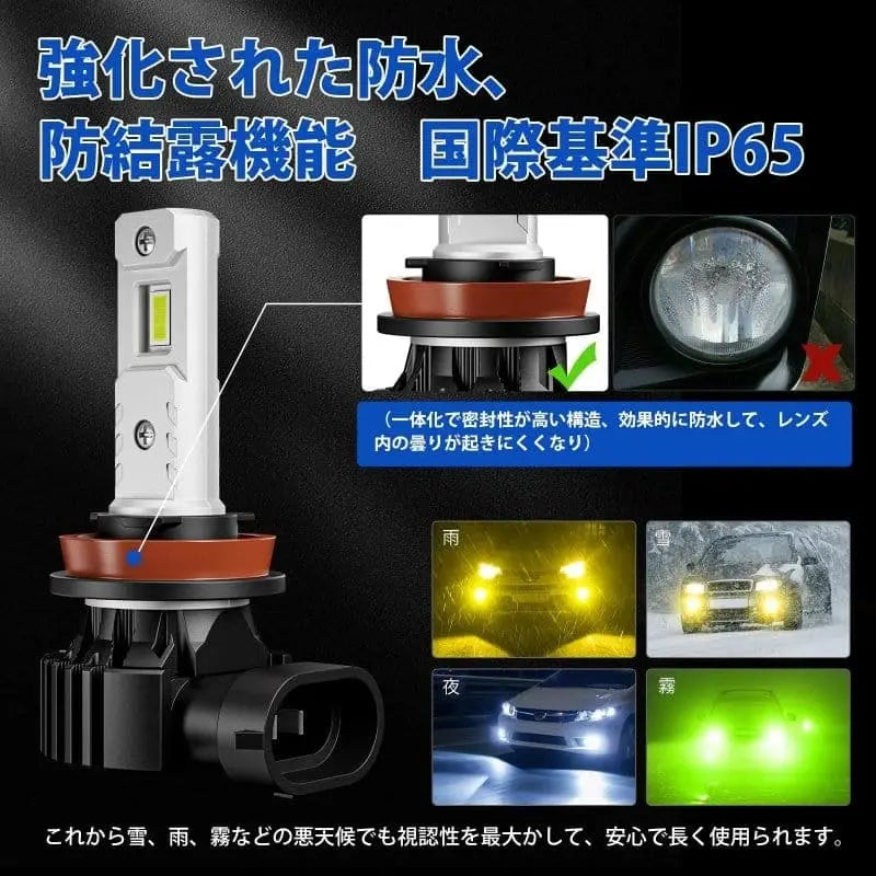 LED フォグランプ　H8 H11 H16 led 爆光 レモンイエロー 車検対応 一年保証 取付簡単