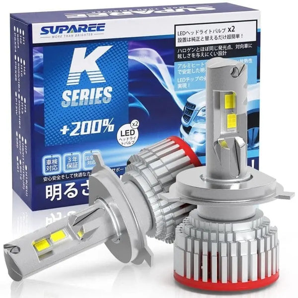 SUPAREE H4 LEDヘッドライト - 明るさ18000ルーメンで車の夜間運転をサポート