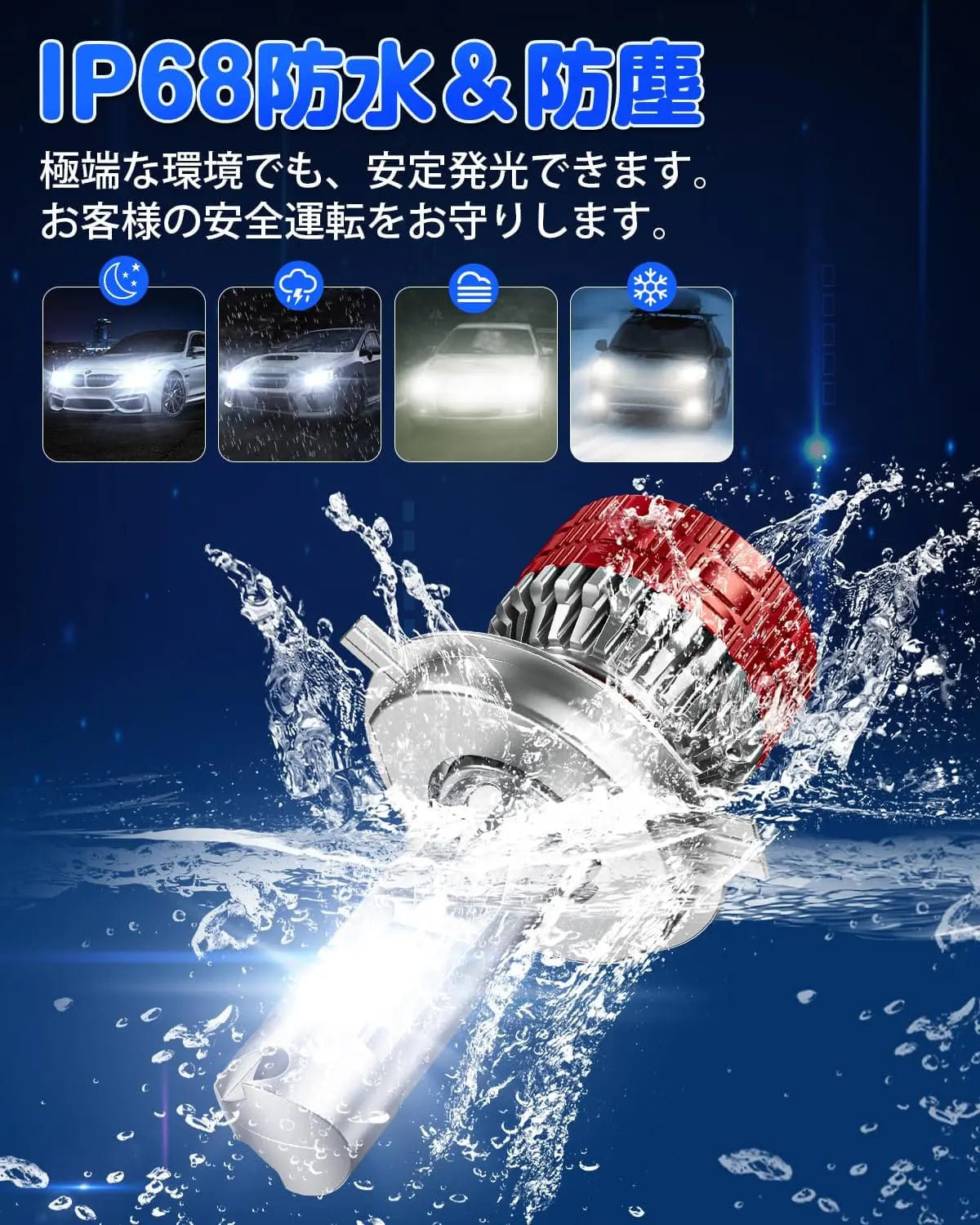 SUPAREE 汽车照明系统 h4 led ヘッドライト 爆光 車検対応 hi/lo 84000cd 45W*2