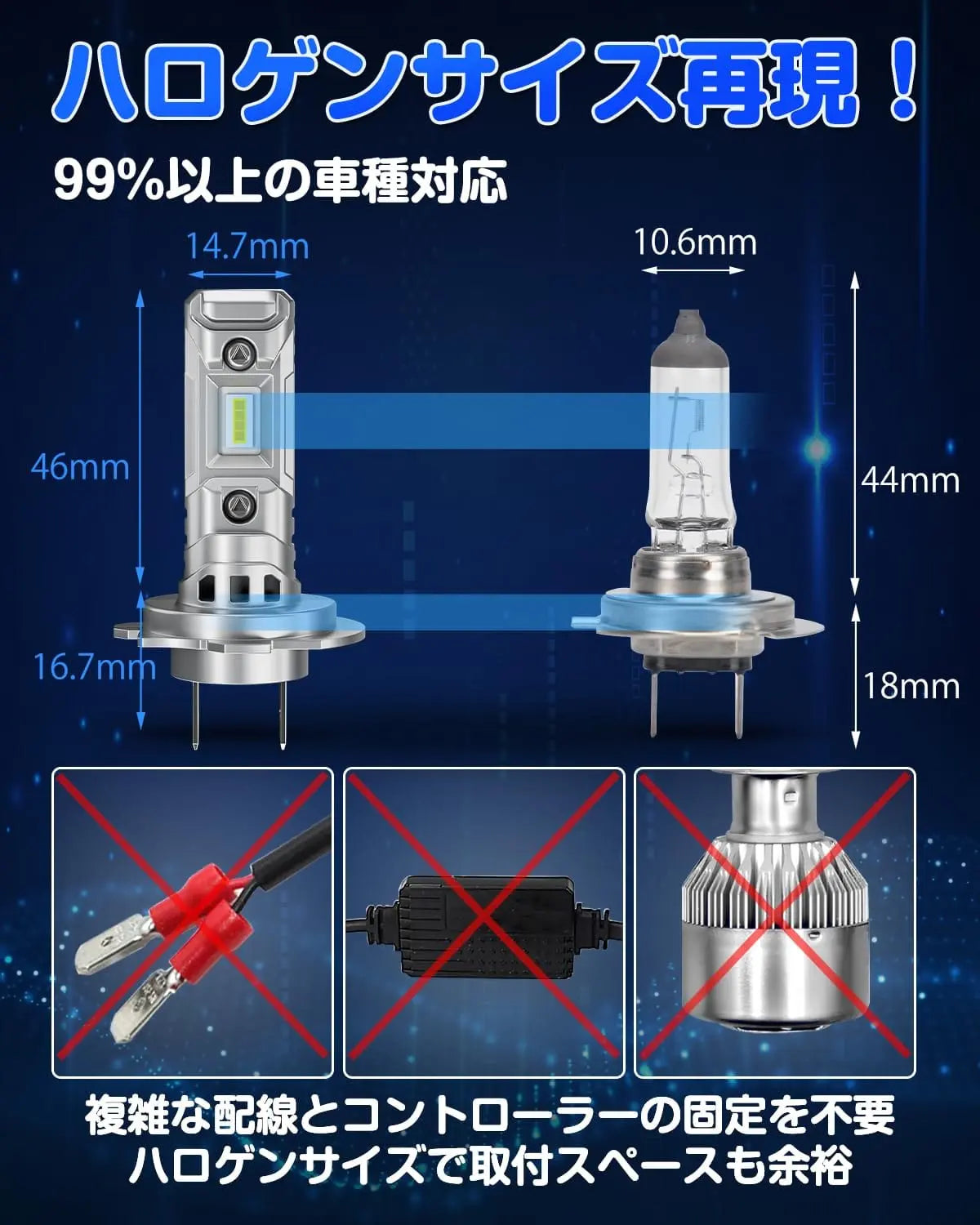 SUPAREE 汽车照明系统 業界最ちっちゃ H7 LED ヘッドライト バイク 爆光 車検対応