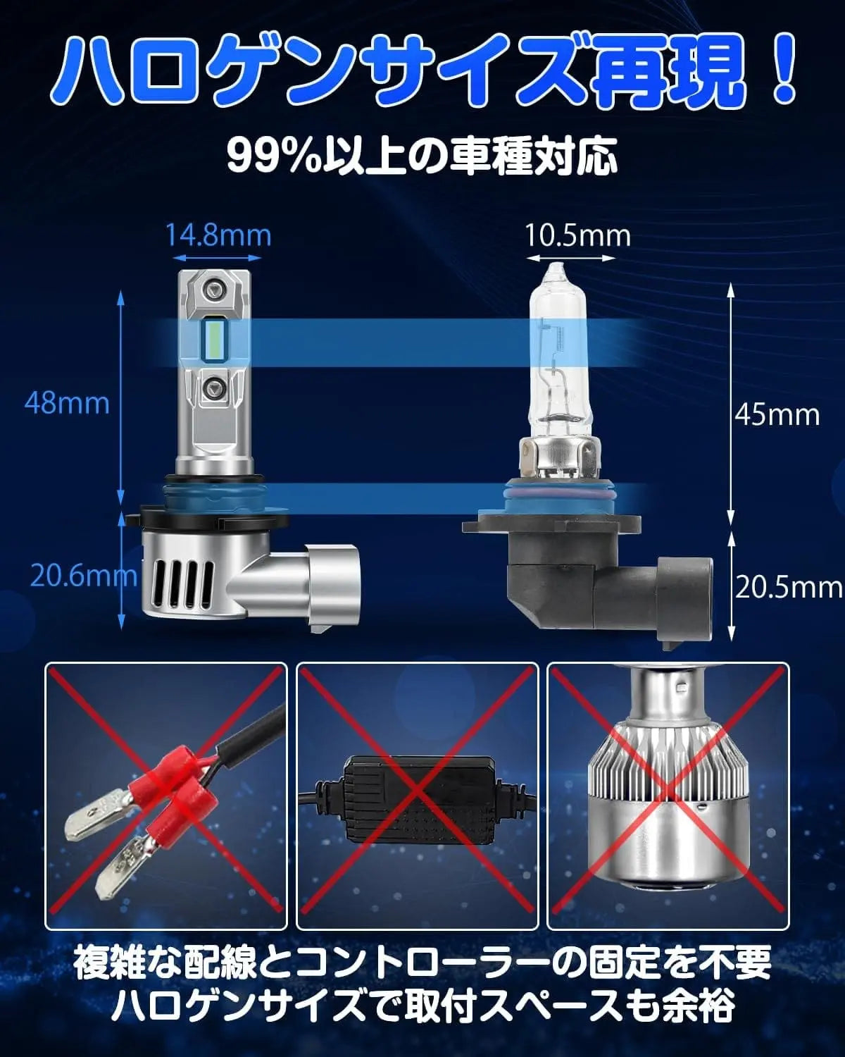 ブランド登録なし LEDヘッドライト HB3 グレイス GM4/5/6/9系 H26.12～R2.7 ハイビーム